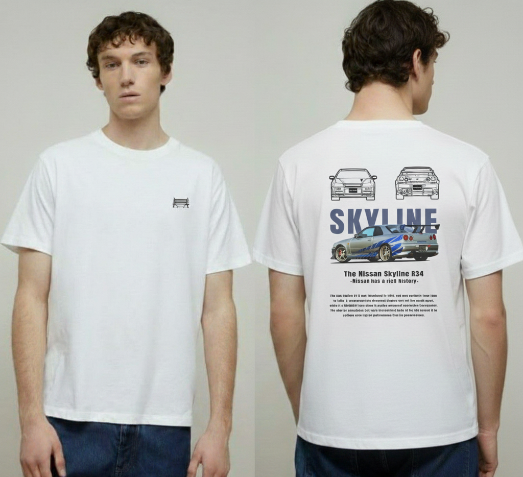 Skyline Half Sleeves Graphic T-Shirt