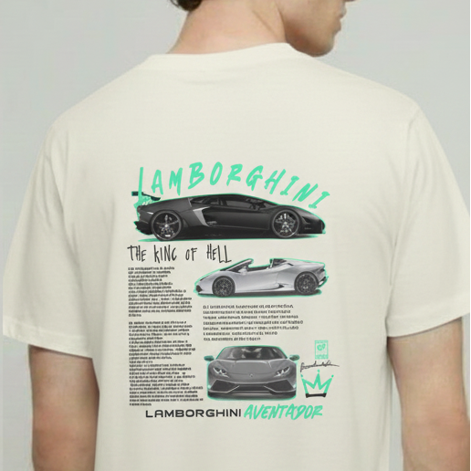 Lamborghini Half Sleeves Graphic T-Shirt