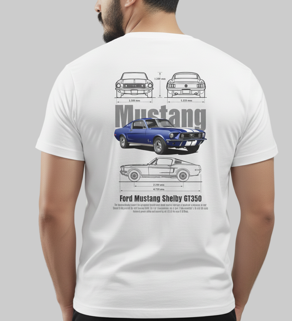 Mustang Graphic Half Sleeves T-Shirt