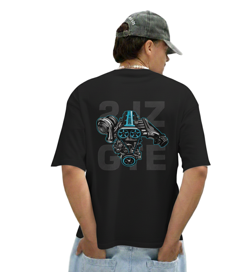 Oversized GTE Car Engine Graphic T-Shirt for Men & Women